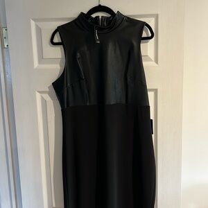 NWT Express Pleather sheathe midi dress